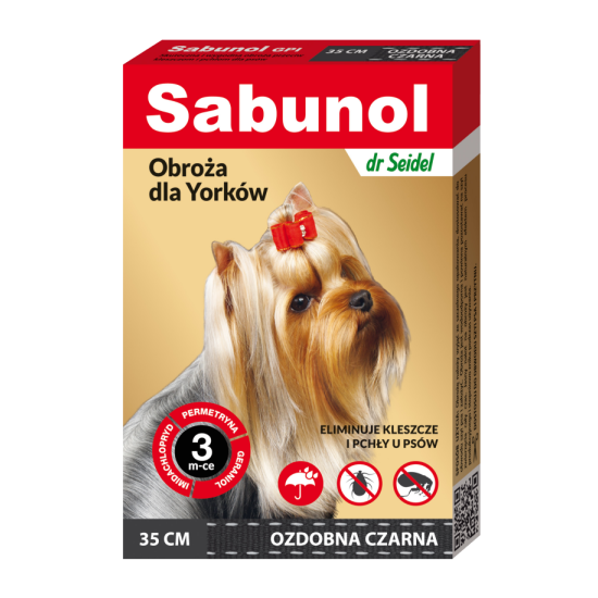 Zgarda antiparazitara caini, SABUNOL DOG GPI, 2-10 kg, negru, 35 cm