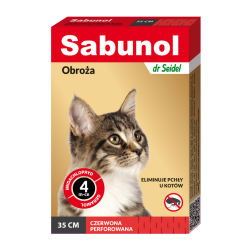 Zgarda antiparazitara pisici, SABUNOL CAT, rosie, 35 cm Zgarda antiparazitara pisici, SABUNOL CAT, rosie, 35 cm