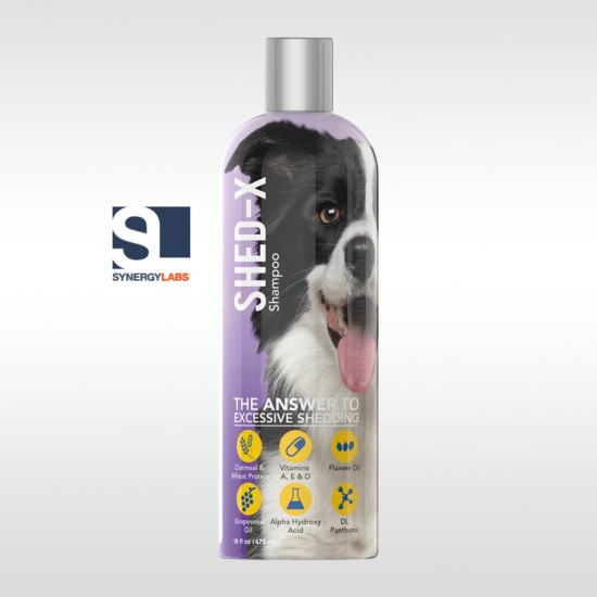 Sampon anti naparlire pentru caini SHED-X, Synergy Labs, 473 ml Sampon anti naparlire pentru caini SHED-X, Synergy Labs, 473 ml