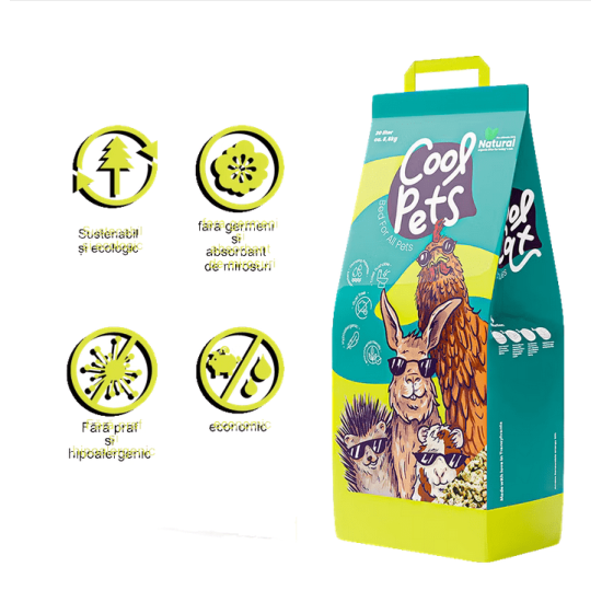 ASTERNUT PENTRU PISICI SI ANIMALE MICI DIN LEMN DE MOLID 100% PUR CoolPet ORIGINAL PELET, 10L/5KG