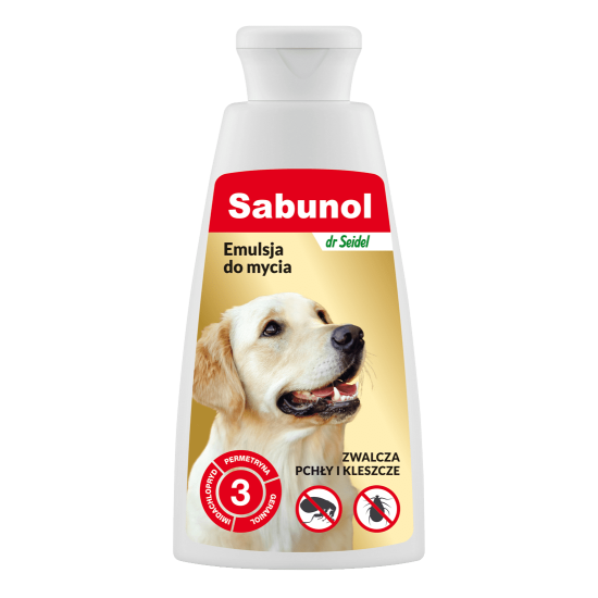 Soluție pentru câini, împotriva puricilor și căpușelor, SABUNOL DOG, EMULSIE, 150 ml