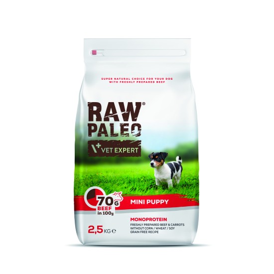 Hrana uscata, RAW PALEO VITA, puppy, rase mici, 2.5 kg Hrana uscata, RAW PALEO VITA, puppy, rase mici, 2.5 kg