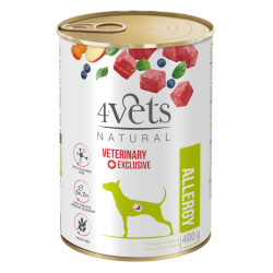 Dieta veterinara pentru caini cu simptome de alergii alimentare sau intoleranta, 4VetS Allergy, 400 g