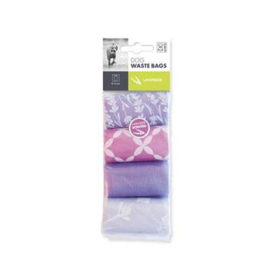 Pungi igienice pentru caini M-PETS, lavanda, 4 x 15 buc