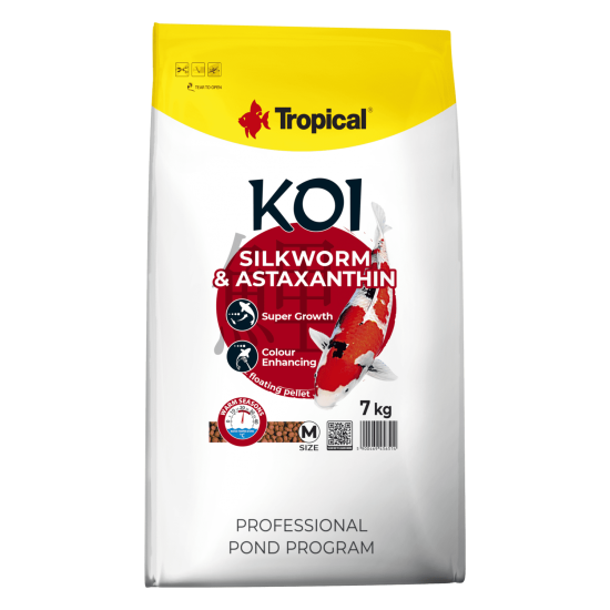 Hrana pentru pesti KOI, TROPICAL Fish, viermi de matase si astaxantina, pellet M- 7KG Hrana pentru pesti KOI, TROPICAL Fish, viermi de matase si astaxantina, pellet M- 7KG