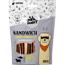 Recompense pentru caini  Mr. Bandit SANDWICH lamb 500g