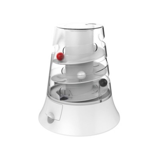 Jucarie pentru pisici VORTEX M-PETS, alb, diametru 19.7, inaltime  22 cm