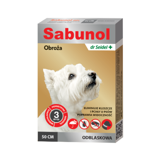 Zgarda antiparazitara pentru caini, SABUNOL DOG GPI REFLECTIVE, gri cu efect reflectorizant, 10-25 kg, 50 cm Zgarda antiparazitara pentru caini, SABUNOL DOG GPI REFLECTIVE, gri cu efect reflectorizant, 10-25 kg, 50 cm