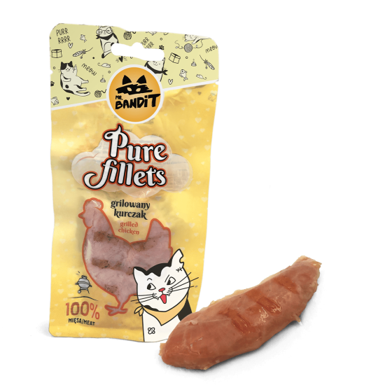 Recompense pentru pisici Mr. Bandit CAT Pure Fillets, pui la gratar, 30 g Recompense pentru pisici Mr. Bandit CAT Pure Fillets, pui la gratar, 30 g