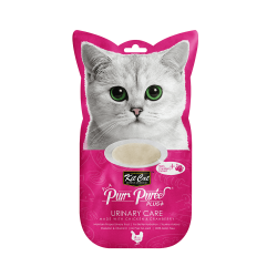 Recompense lichde pentru pisici Kit Cat Purr Puree Plus+ Urinary Care, pui si merisoare, 4x15g