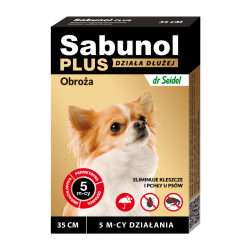 Zgarda antiparazitara caini,SABUNOL PLUS, 2-10 kg, 35 cm