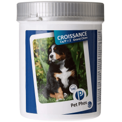 Supliment pentru cainii cu o dieta dezechilibrata si carente in calciu, Pet Phos Special Grand Chien, CEVA, CA/P 2, 100 tab