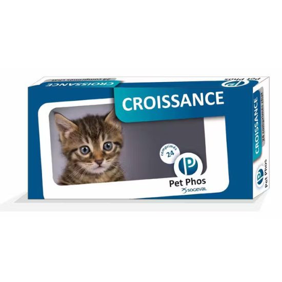 Supliment vitamino-mineral PET PHOS FELIN CROISSANCE, CEVA, 96 comprimate