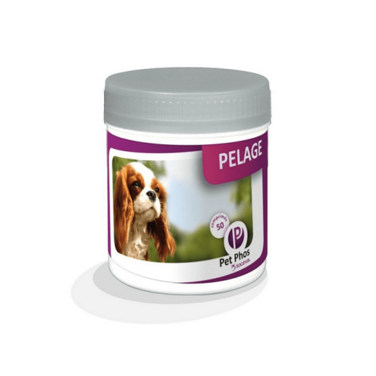 Supliment vitamino-mineral pentru caini, protectia pielii ai calitatea blănii, PET PHOS CANINE PELAGE, CEVA, 50 tablete