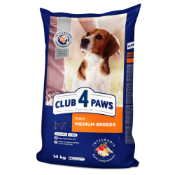 Hrană uscată pentru câini adulți, talie medie, Club 4 Paws PREMIUM, pui, 14 kg