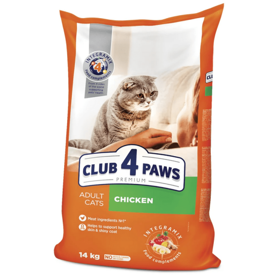 Hrana uscata pentru pisici adulte, CLUB 4 PAWS PREMIUM, pui, 14 kg Hrana uscata pentru pisici adulte, CLUB 4 PAWS PREMIUM, pui, 14 kg
