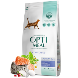 Hrana uscata pentru pisici sterilizate, Super Premium OPTIMEAL DRY FOOD, somon, 10 kg