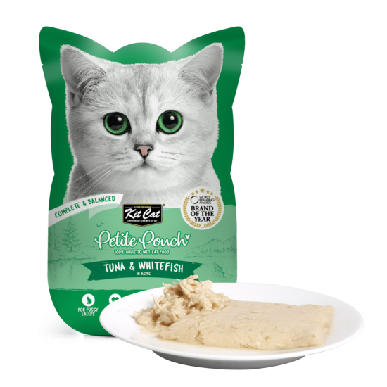 Hrana umeda pentru pisici 100% holistica, Kit Cat Petite Pouch, ton si biban de mare, 24 plicuri x 70g