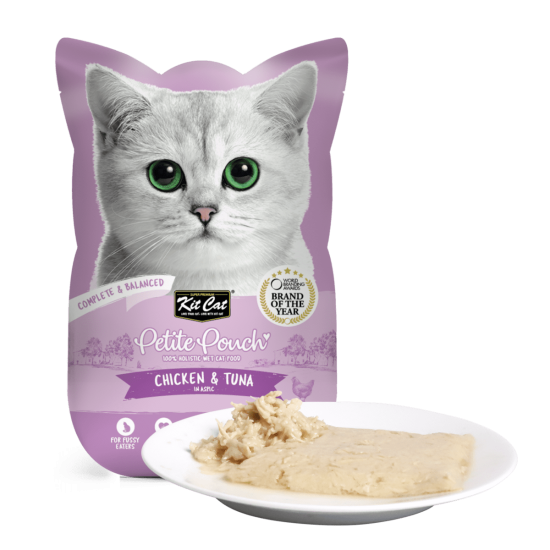 Hrana umeda pentru pisici 100% holistica, Kit Cat Petite Pouch, pui si ton, 24 plicuri x 70g