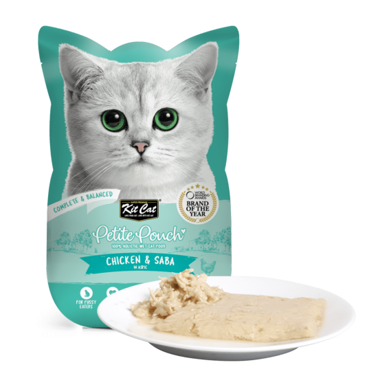 Hrana umeda pentru pisici 100% holistica, Kit Cat Petite Pouch, pui si macrou, 24 plicuri x 70g
