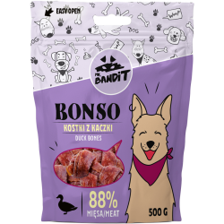 Recompense pentru caini Mr. Bandit BONSO, oase de rata, 500g
