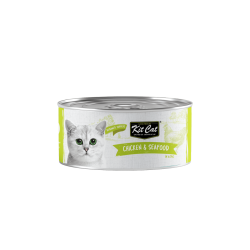 Hrana umeda pentru pisici Kit Cat Pui fără Oase & Toppinguri de Fructe de Mare, 80g Hrana umeda pentru pisici Kit Cat Pui fără Oase & Toppinguri de Fructe de Mare, 80g
