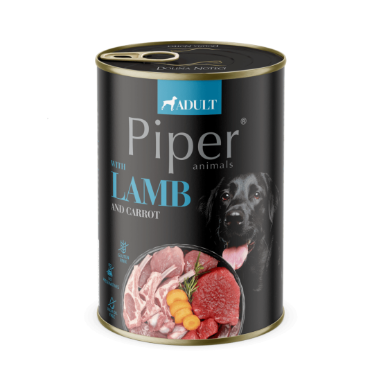 Hrana umeda pentru caini PIPER DOG, miel si morcov 400g Hrana umeda pentru caini PIPER DOG, miel si morcov 400g