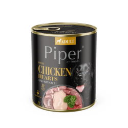 Hrana umeda pentru caini PIPER DOG, inimi de pui si spanac. 800g Hrana umeda pentru caini PIPER DOG, inimi de pui si spanac. 800g