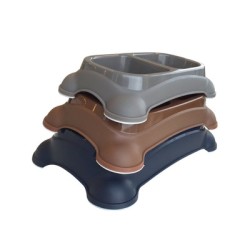 Castron dublu din plastic, pentru caini, M-PETS, 2 x 400 ml