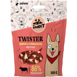 Recompense pentru caini Mr. Bandit TWISTER,vita, 500g
