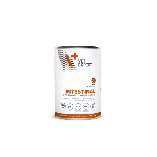 Dieta veterinara umeda INTESTINAL DOG 4T, Vet Expert, 400 gr Dieta veterinara umeda INTESTINAL DOG 4T, Vet Expert, 400 gr