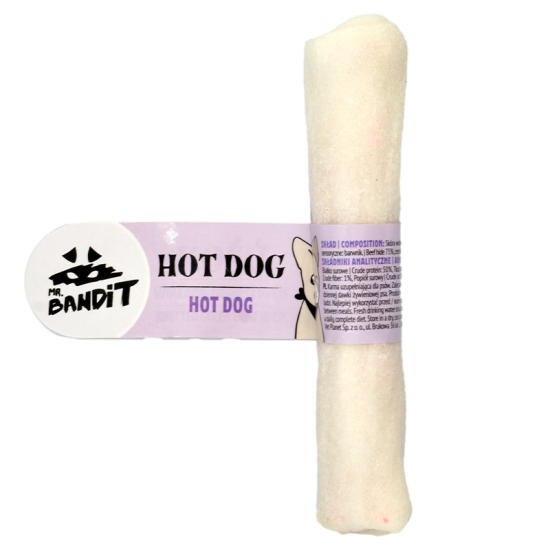 Recompense pentru caini Mr. Bandit Hot Dog, piele de vita Recompense pentru caini Mr. Bandit Hot Dog, piele de vita