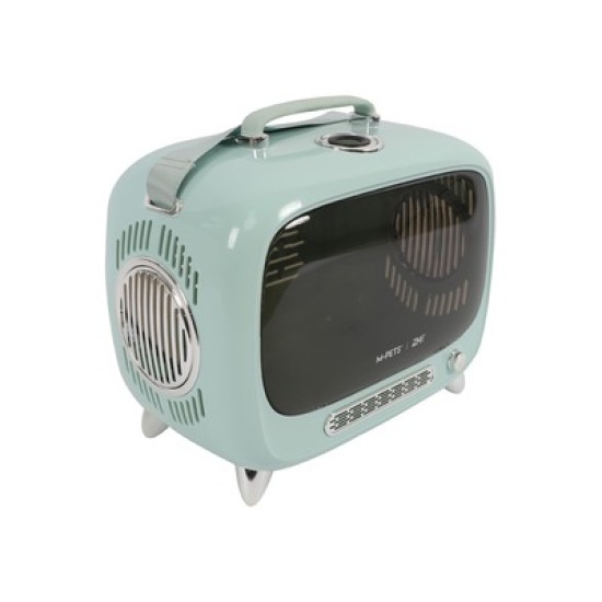 Cusca de transport caini si pisici, M-PETS, SIXTIES TV, albastru, 44,7 x 26,6 x 38,4 cm, 20400999
