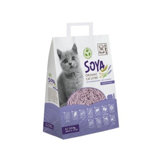 Asternut igienic din soia pentru litiera pisici, SOYA Organic, M-PETS, 100% biodegradabil, lavanda, 6 L Asternut igienic din soia pentru litiera pisici, SOYA Organic, M-PETS, 100% biodegradabil, lavanda, 6 L