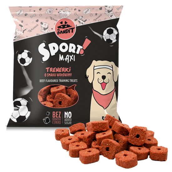 Recompense pentru caini Mr. Bandit SPORT MAXI, vita, 500g Recompense pentru caini Mr. Bandit SPORT MAXI, vita, 500g