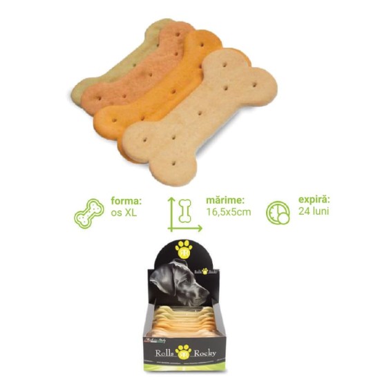Recompense crocante pentru caini, ROLLS ROCKY BISCOSSONE, biscuiti traditionali, 16x-50g Recompense crocante pentru caini, ROLLS ROCKY BISCOSSONE, biscuiti traditionali, 16x-50g
