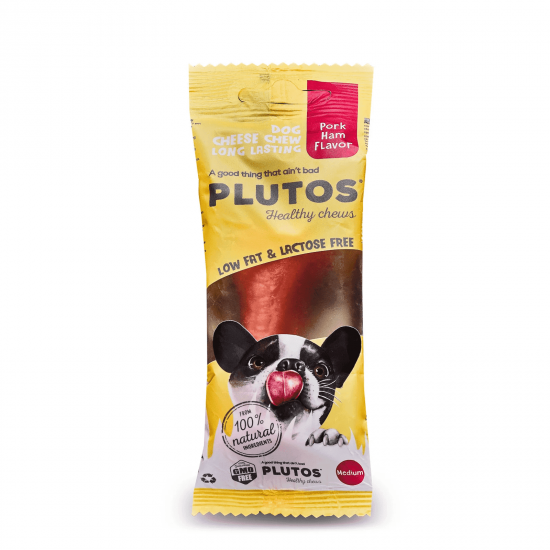 Os presat pentru caini, PLUTO BONE, branza si sunca de porc, L