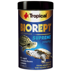 Dieta speciala cu adaos de probiotice pentru testoase acvatice si semiterestre tinere si in crestere Tropical BIOREPT SUPREME YOUNG, 90G