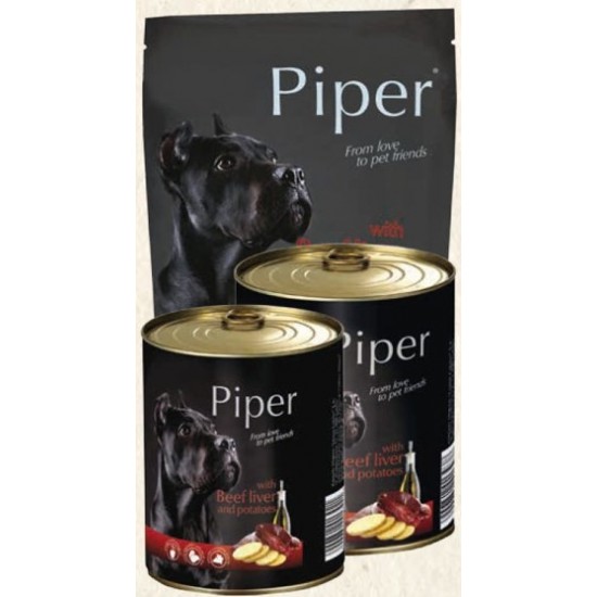 Piper ADULT cu Ficat de VITA si CARTOFI - 400 gr Piper ADULT cu Ficat de VITA si CARTOFI - 400 gr