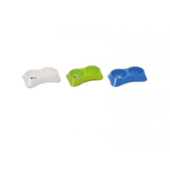 Castron dublu pentru caini, din melamina, M-PETs, 2x1700ml