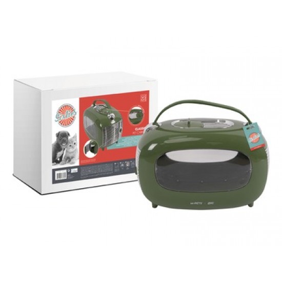 Cusca de transport clasica pentru caini si pisic M-PETS, SIXTIES, verde,48,3 x 27,8 x 29,9 cm, 20401399