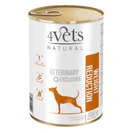 Dieta veterinara pentru caini, previne cresterea in greutate si obezitatea, 4VetS WEIGHT REDUCTION, 400g Dieta veterinara pentru caini, previne cresterea in greutate si obezitatea, 4VetS WEIGHT REDUCTION, 400g