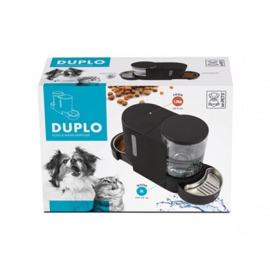 Dispenser dublu, apa si hrana, M-PETS ,3 L/1.3 KG Dispenser dublu, apa si hrana, M-PETS ,3 L/1.3 KG