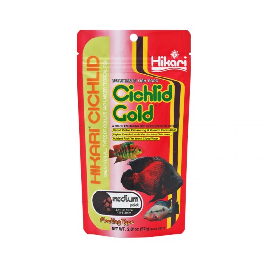 Dieta zilnica pentru ciclide HIKARI  CICHLID GOLD MEDIUM 57GR