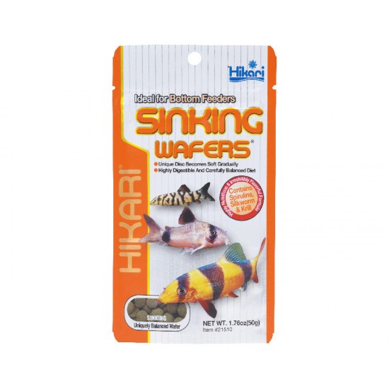 Hrana pentru  pesti care se hranesc de pe fundul apei, Corydoras, HIKARI SINKING WAFERS, 50g