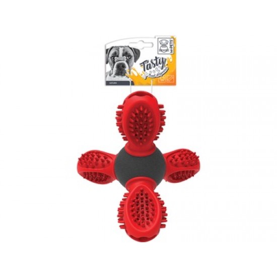 Jucarie din cauciuc pentru caini, SATURN M-PETS, rosu, 14 x 13 x 12 cm