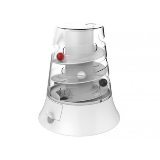 Jucarie pentru pisici VORTEX M-PETS, alb, diametru 19.7, inaltime  22 cm