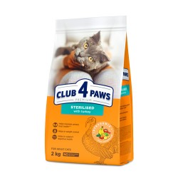 Club 4 Paws Premium cu Curcan – hrană uscată pentru pisici adulte sterilizate