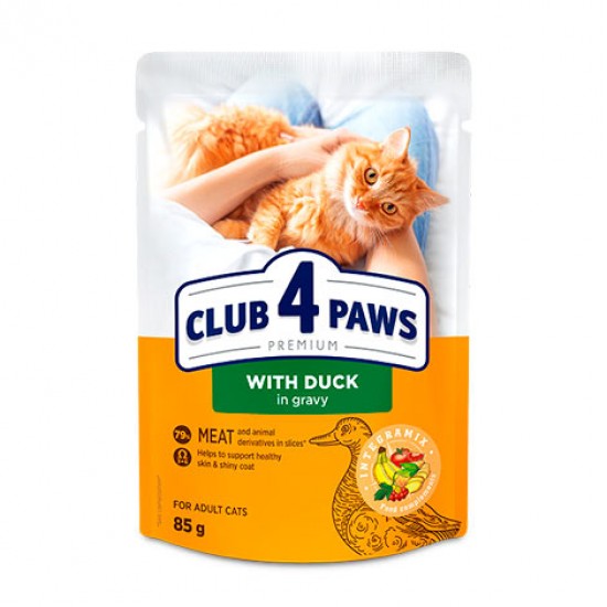 Hrană umedă Club 4 Paws Premium cu Rață în Sos pentru Pisici 85 g
