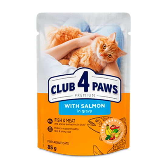 Club 4 Paws Premium cu Somon în Sos pentru Pisici Adulte 85 g